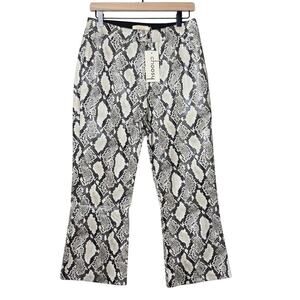 Choosy Elizabeth Snake Print Faux Leather Cropped Pants Womens Size 8